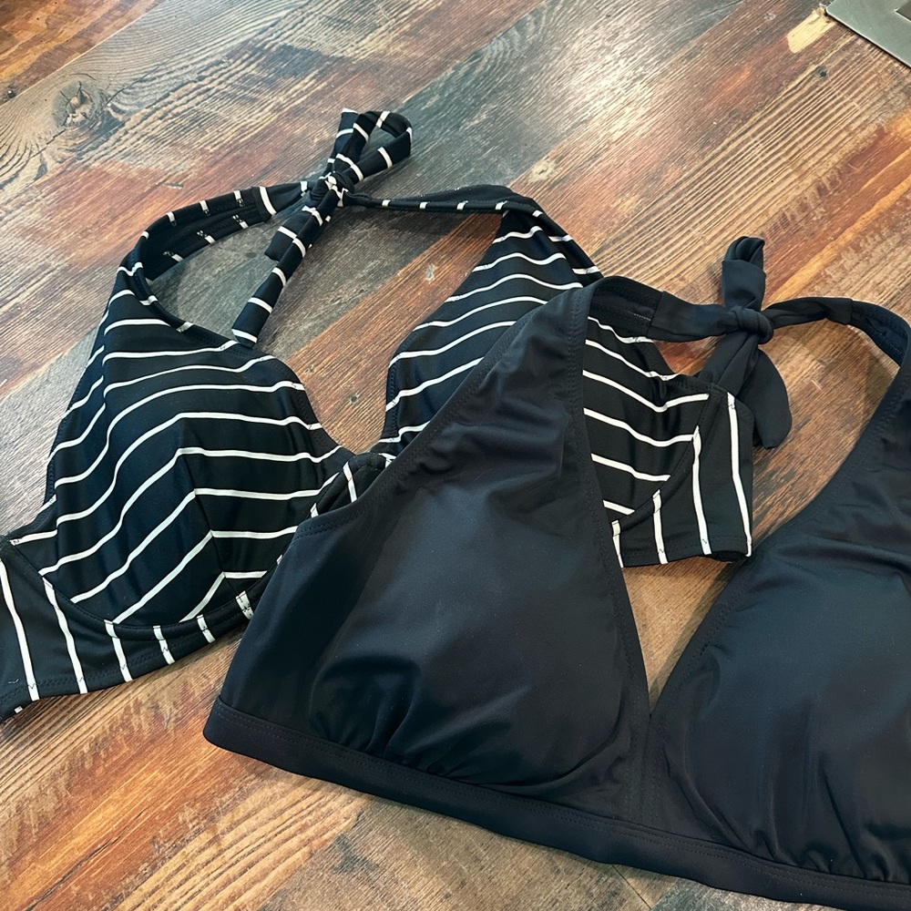 Swimsuit Bikini Top - black and white ONLY